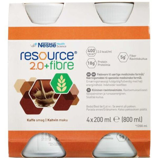Resource 2.0+FIBRE Kaffe 4 x 200 ml