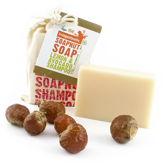 Living Naturally Lemon & Avocado Soapnut Shampoo Bar, 90 g