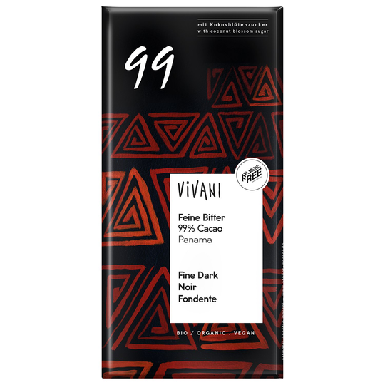 Vivani Ekologisk Mörk Choklad Panama 99%, 80 g