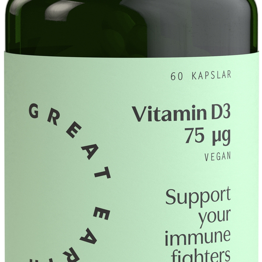 Great Earth Vitamin D3 Vegan 3000 I.E 60 kapslar