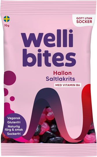 Wellibites hallon & saltlakrits 70 g