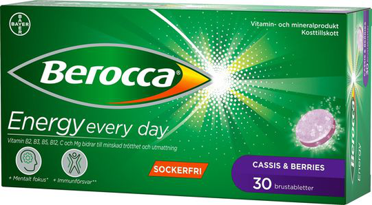 Berocca Energy Cassis & Berries Brustabletter 30 st