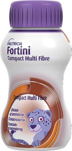 Fortini Compact MultiFibre, komplett barnkosttillägg, choklad-kola 4 x 125 milliliter