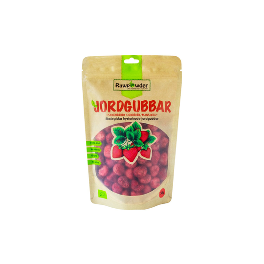 Rawpowder Ekologiska Jordgubbar Hela Frystorkade, 50 g
