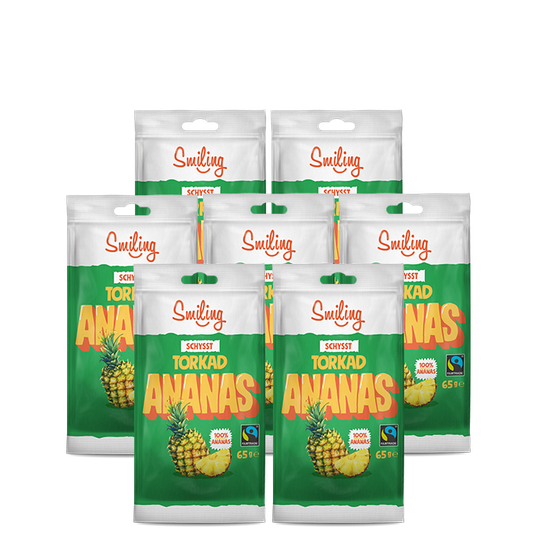7 x Smiling Torkad Ananas, 65 g