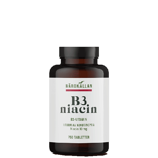 B3 Niacin 10 mg, 750 tabletter