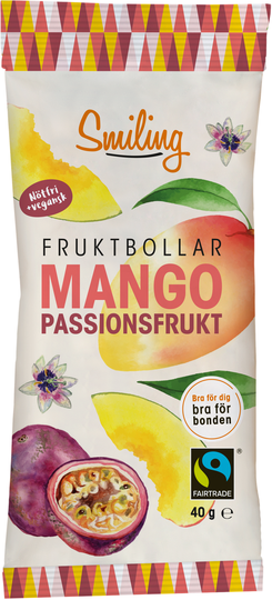 Smiling Fruktboll Mango/Passion Eko 40 g