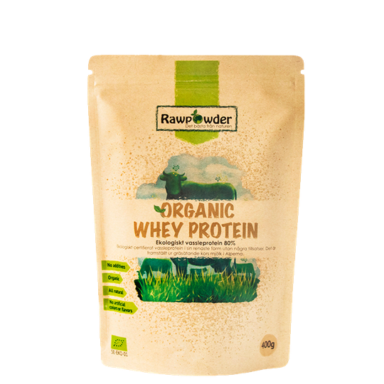 Organic Whey Protein, Vassleprotein 80%, 400 g