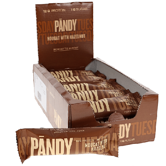 Pändy Proteinbar Nougat & Hasselnöt 18-pack