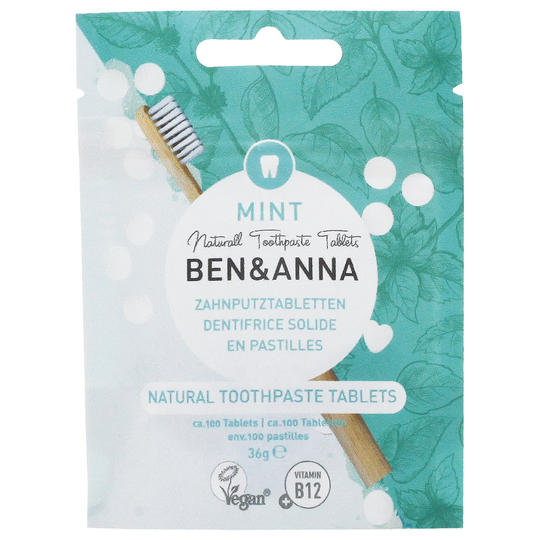 Ben & Anna Natural Toothpaste Tablets Fluoride Free - Mint, ca. 100 st