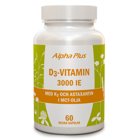 Alpha Plus D3-vitamin 3000 IE + K2 60 kapslar