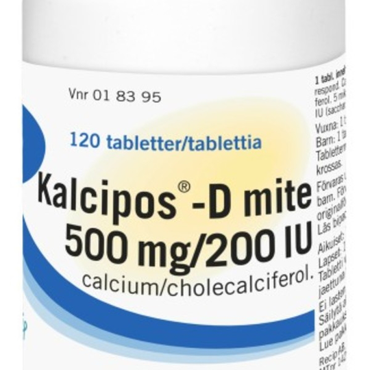 Kalcipos-D mite, filmdragerad tablett 500mg/200 IE 120 st
