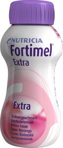 Fortimel Extra, drickfärdigt kosttillägg, jordgubb 4 x 200 milliliter