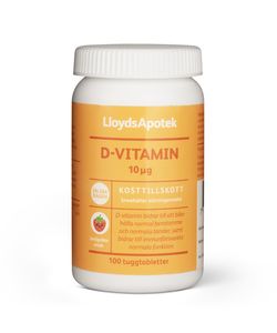 LloydsApotek D-vitamin jordgubb 100 st