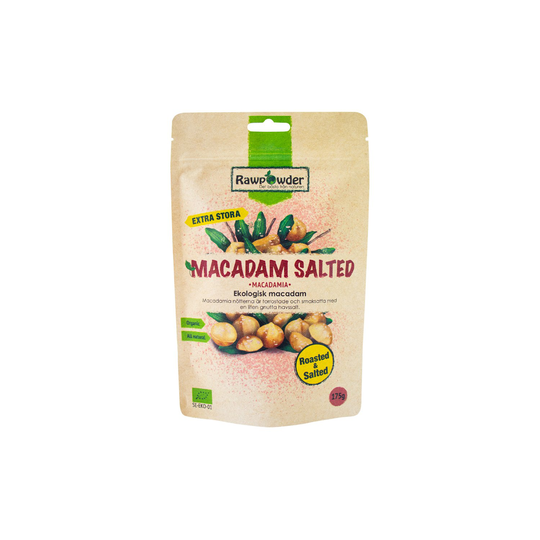 Rawpowder Ekologiska Macadamianötter Saltade, 175 g