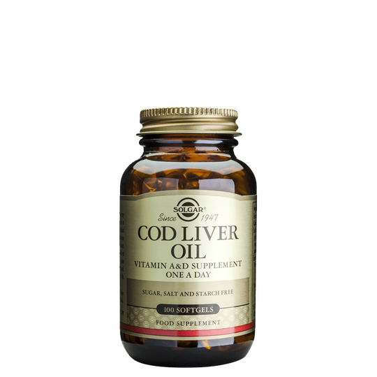 Cod Liver Oil (naturlig A- & D-vitamin), 100 softgel