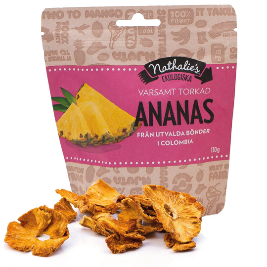 Nathalies Ekologisk Torkad Ananas, 130 g
