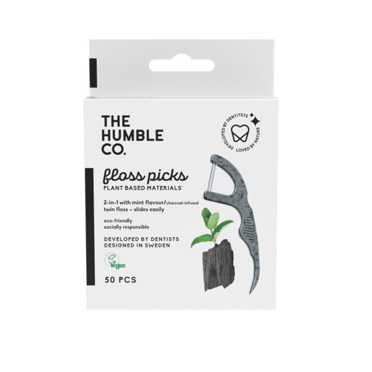 The Humble Co. Humble Floss Picks Charcoal 50 st