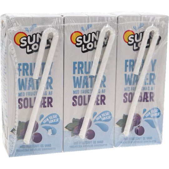 Sun Lolly Dryck Fruity Water Svartvinbär 3-Pack