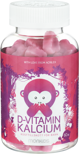 Monkids D-vitamin + kalcium barn 60 st