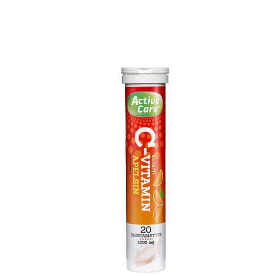 Active Care C-Vitamin, Apelsin, 20 Brustabletter