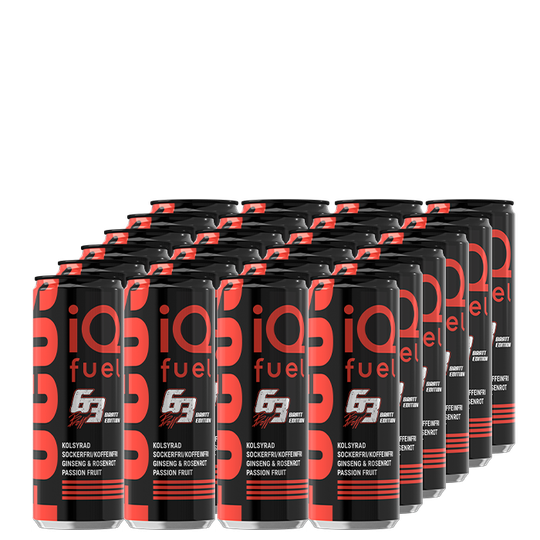 24 x iQ Fuel Focus Bratt, 330 ml, Passion fruit