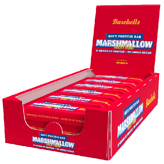 12 x Barebells Soft Bar, 55 g Marshmallow, Rocky Road