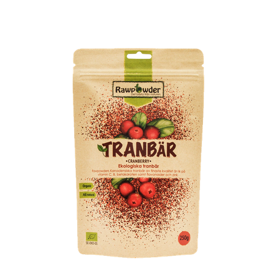 Tranbär, Ekologiska tranbär, 250 g