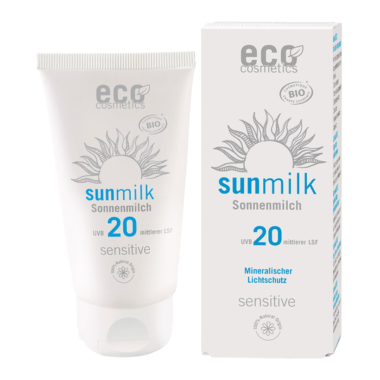 Eco Cosmetics Ekologisk Sunmilk Sensitive medel skydd SPF 20, 75 ml