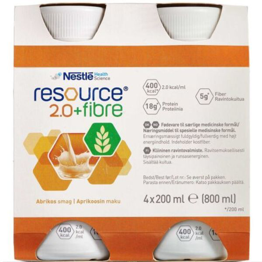 Resource 2.0+FIBRE Aprikos 4 x 200 ml