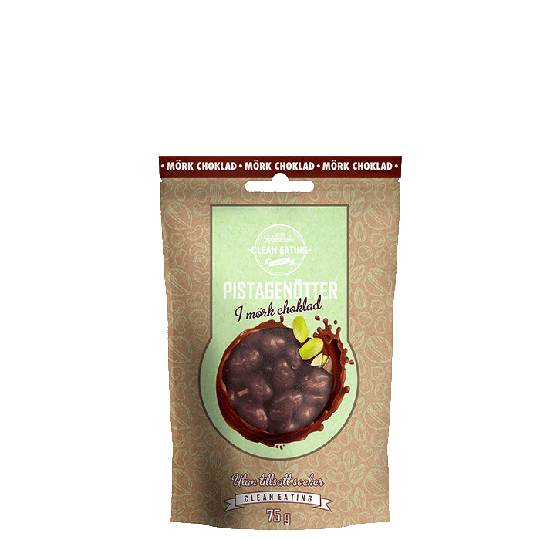 Pistagenötter i mörkchoklad, 75 g