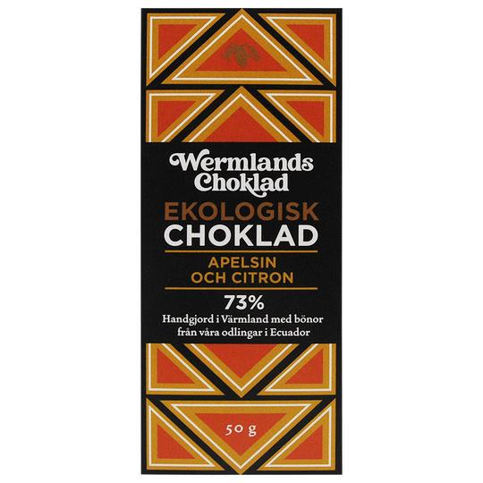 WermlandsChoklad Ekologisk Choklad Apelsin & Citron 73%, 50 g