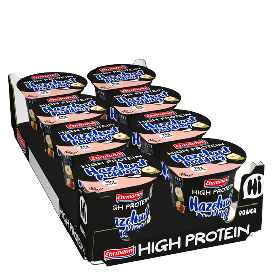 8 x Ehrmann Protein Pudding, 200 g, Hazelnut, Kort datum