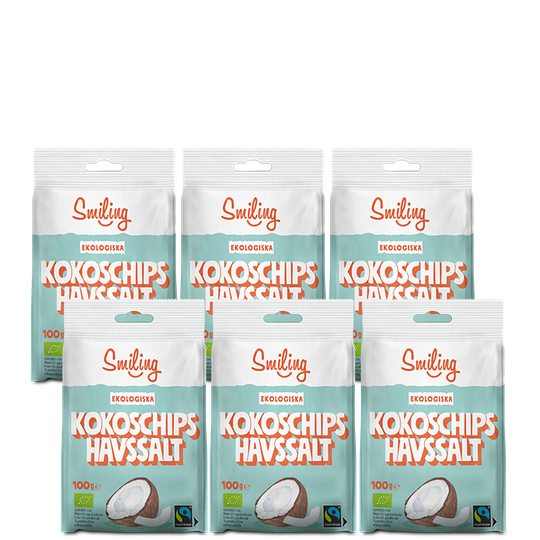 6 x Smiling Kokoschips Havssalt, 100 g