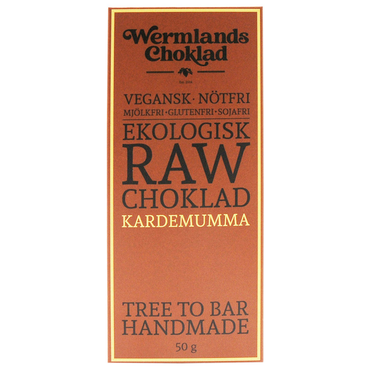 WermlandsChoklad Ekologisk Rawchoklad Kardemumma 73%, 50 g