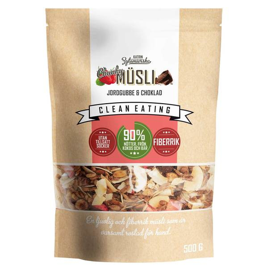Clean Eating Müsli Chunky Jordgubbe & Choklad 500 g