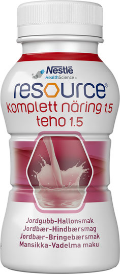 Resource Komplett Näring 1,5 hallon/jordgubb, drickfärdigt kosttillägg 4 x 200 milliliter