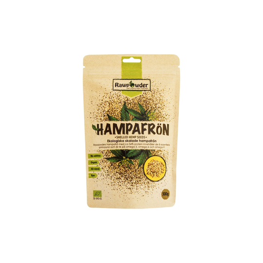 Rawpowder Ekologiska Hampafrön Skalade, 300 g