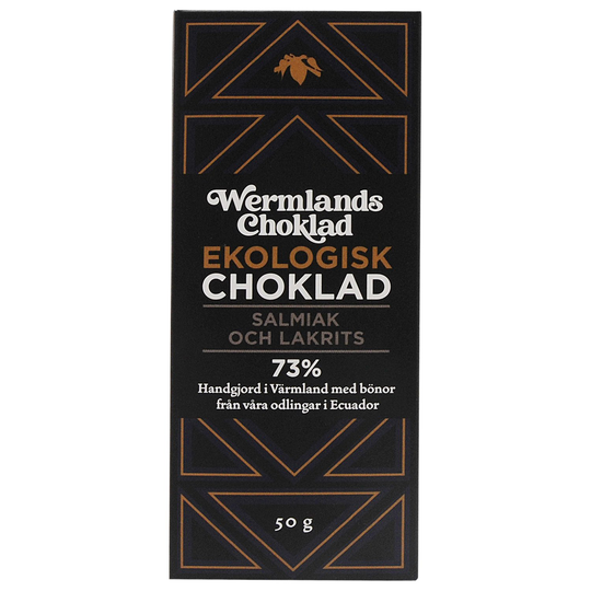 WermlandsChoklad Ekologisk Choklad Salmiak & Lakrits 73%, 50 g