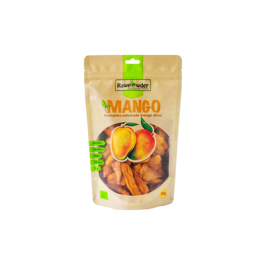 Rawpowder Ekologiska Mangobitar, 300 g