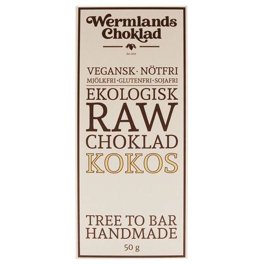 WermlandsChoklad Ekologisk Rawchoklad Kokos 67%, 50 g