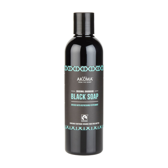 Akoma Authentic Ghanaian Liquid Black Soap - Peppermint 250 ml