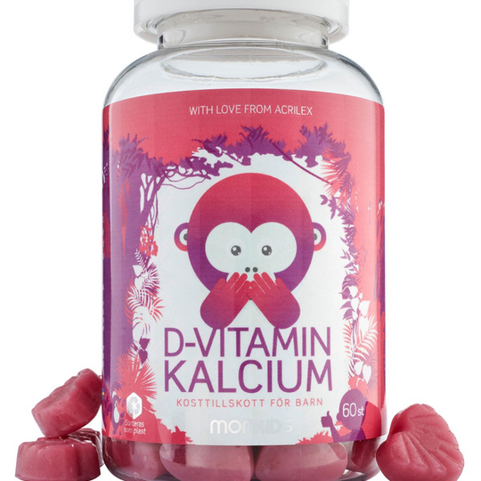 Monkids D-vitamin + Kalcium 60 tuggtabletter