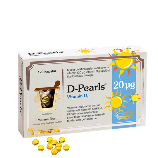 D-Pearls, 20mcg/800IE, 120 kapslar