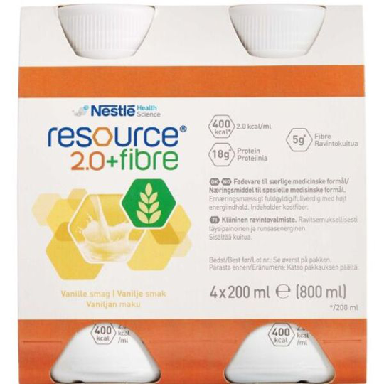 Resource 2.0+FIBRE Vanilj 4 x 200 ml