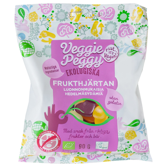 Veggie Peggy Ekologiska Frukthjärtan, 90 g