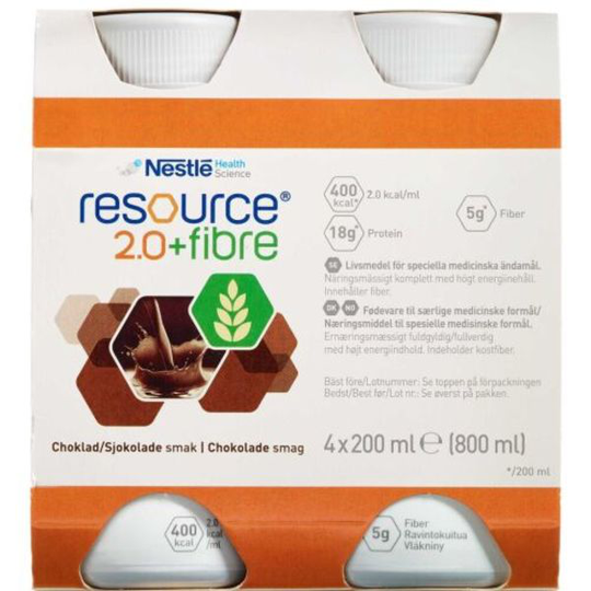 Resource 2.0+FIBRE Choklad 4 x 200 ml