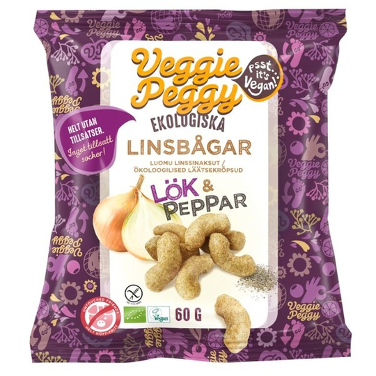 Veggie Peggy Linsbågar Lök & Peppar 60 g