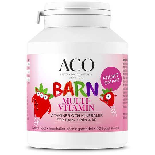 ACO Barn Multivitamin Fruktsmak 90 tuggtabletter