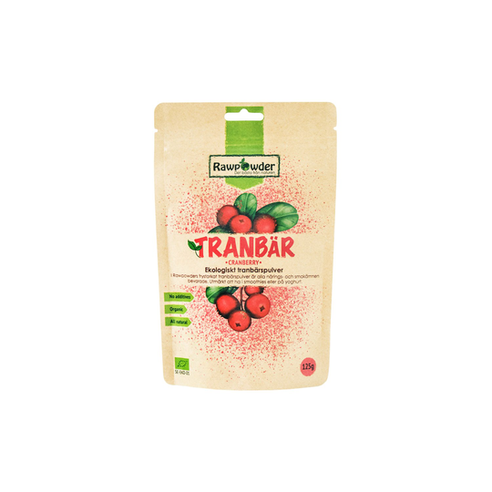 Rawpowder Ekologiskt Tranbärspulver, 125 g
